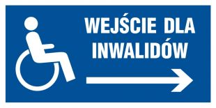 Wejście dla inwalidów w prawo - znak informacyjny - PA044
