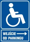 Wejście dla niepełnosprawnych od parkingu - znak informacyjny - RB026