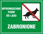 Wprowadzanie psów do lasu zabronione - znak, lasy - OB013
