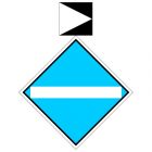 Wskaźnik We2b 48x48, 20x20 cm - znak kolejowy na liniach zelektryfikowanych