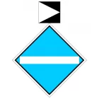 Wskaźnik We2b 48x48, 20x20 cm - znak kolejowy na liniach zelektryfikowanych