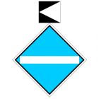 Wskaźnik We2c 48x48, 20x20 cm - znak kolejowy na liniach zelektryfikowanych