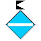 Wskaźnik We2c 48x48, 20x20 cm - znak kolejowy na liniach zelektryfikowanych