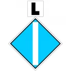 Wskaźnik We3b 48x48, 20x20 cm - znak kolejowy na liniach zelektryfikowanych