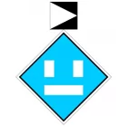 Wskaźnik We8b 48x48, 20x20 cm - znak kolejowy na liniach zelektryfikowanych