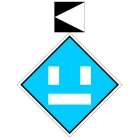 Wskaźnik We8c 48x48, 20x20 cm - znak kolejowy na liniach zelektryfikowanych