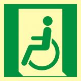 Wyjście ewakuacyjne dla niepełnosprawnych - lewostronne - znak ewakuacyjny - AAE026 - Jak wyglądają znaki ewakuacyjne zgodne z normą PN-EN 7010?