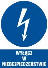 Wyłącz w niebezpieczeństwie - znak elektryczny