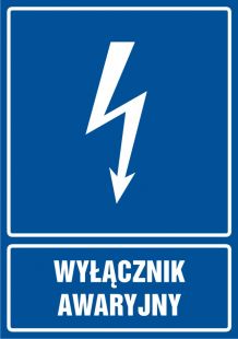 Wyłącznik awaryjny - znak elektryczny