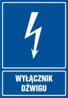 Wyłącznik dźwigu - znak elektryczny