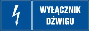Wyłącznik dźwigu - znak elektryczny