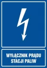 Wyłącznik prądu stacji paliw - znak elektryczny