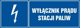 Wyłącznik prądu stacji paliw - znak elektryczny
