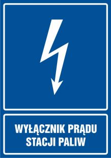 Wyłącznik prądu stacji paliw - znak sieci elektrycznych - HG020