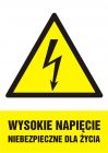 Wysokie napięcie niebezpieczne dla życia - znak elektryczny