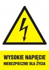 Wysokie napięcie niebezpieczne dla życia - znak elektryczny