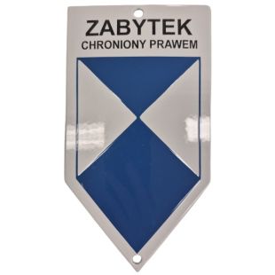 Zabytek chroniony prawem - tabliczka blacha emaliowana