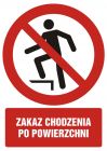 Zakaz chodzenia po powierzchni - znak bhp zakazujący - GC085