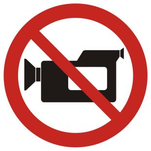 Zakaz filmowania - znak bhp zakazujący - GB021