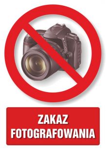 Zakaz fotografowania - znak informacyjny - PC101