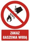 Zakaz gaszenia wodą - znak bhp zakazujący - GC055
