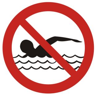 Zakaz kąpieli - znak bhp zakazujący - GB016