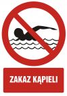 Zakaz kąpieli - znak bhp zakazujący - GC041