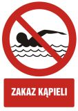 Zakaz kąpieli - znak bhp zakazujący - GC041 - Zakaz kąpieli – oznakowanie kąpielisk i obszarów wodnych