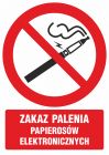 Zakaz palenia papierosów elektronicznych - znak bhp zakazujący - GC070