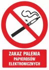 Zakaz palenia papierosów elektronicznych - znak bhp zakazujący - GC070
