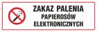 Zakaz palenia papierosów elektronicznych - znak zakazujący, informujący - NE027