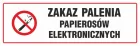 Zakaz palenia papierosów elektronicznych - znak zakazujący, informujący - NE027