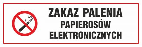Zakaz palenia papierosów elektronicznych - znak zakazujący, informujący - NE027 - Jak e-papierosy wpływają na zdrowie?