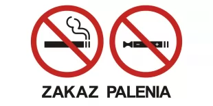 Zakaz palenia tytoniu i papierosów elektronicznych 1 - znak zakazujący, informujący - NE032