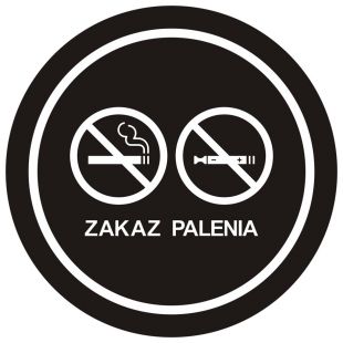 Zakaz palenia tytoniu i papierosów elektronicznych 4 - znak zakazujący, informujący - NE035
