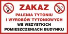 Zakaz palenia tytoniu i wyrobów tytoniowych we wszystkich pomieszczeniach budynku - znak zakazujący - NE008