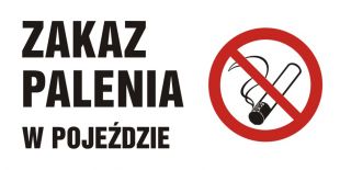 Zakaz palenia w pojeździe - znak zakazujący, informujący - NE023