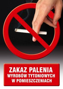 Zakaz palenia wyrobów tytoniowych w pomieszczeniach - znak informacyjny - PC510