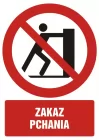 Zakaz pchania - znak bhp zakazujący - GC083