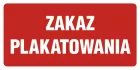 Zakaz plakatowania - znak informacyjny - PB088