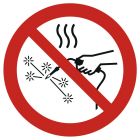 Zakaz pracy z wysoką temperaturą - znak bhp zakazujący - GAP039