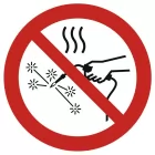 Zakaz pracy z wysoką temperaturą - znak bhp zakazujący - GAP039