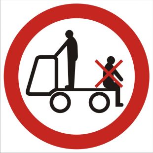 Zakaz przewozu osób na urządzeniach transportowych 2 - znak bhp zakazujący - GB018