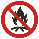 Zakaz rozpalania ognisk - znak bhp zakazujący - Gdzie można bezpiecznie rozpalić ognisko w lesie?