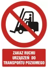 Zakaz ruchu urządzeń do transportu poziomego - znak bhp zakazujący - GC010