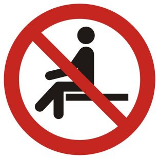 Zakaz siadania - znak bhp zakazujący - GAP018