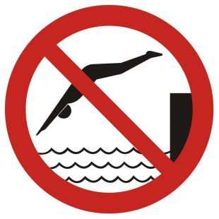 Zakaz skakania do wody - znak bhp zakazujący - GB015