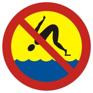 Zakaz skakania do wody - znak, kąpieliska - OH018