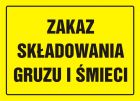 Zakaz składowania gruzu i śmieci - znak, tablica budowlana - OA093