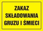Zakaz składowania gruzu i śmieci - znak, tablica budowlana - OA093